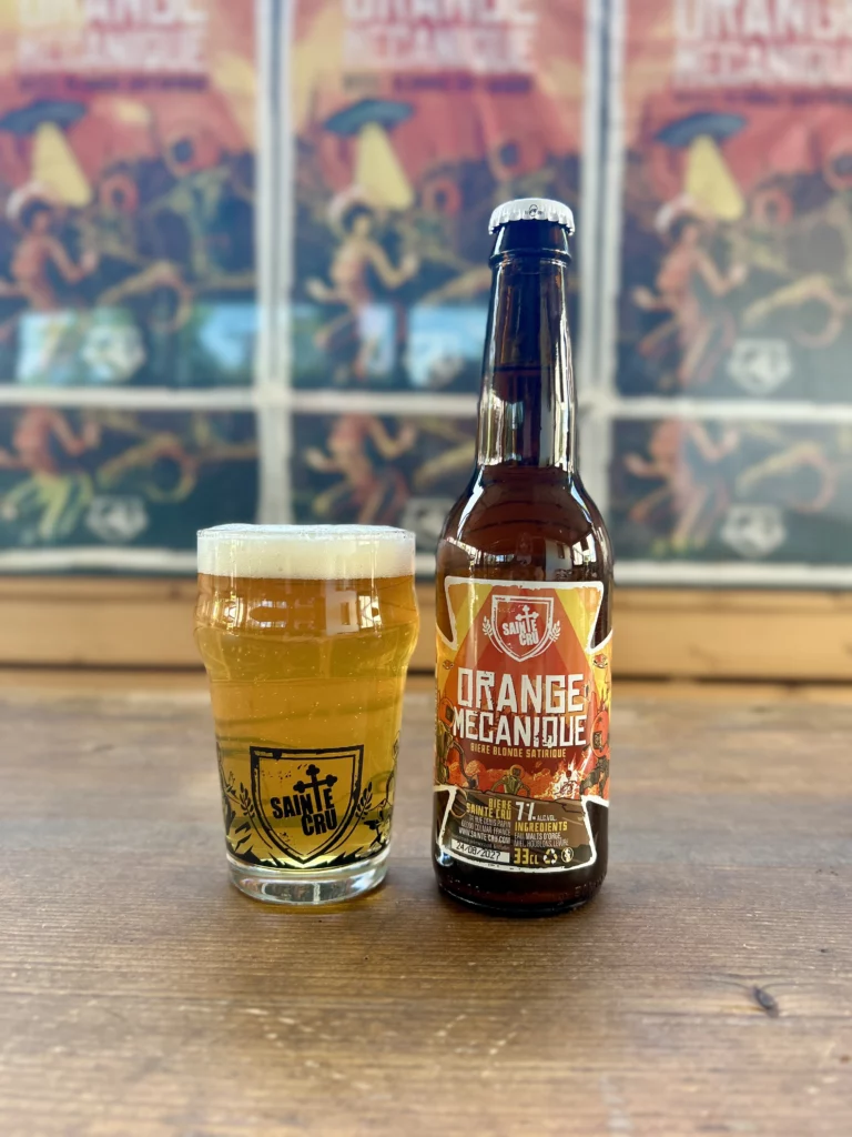 Orange Mécanique bouteille + verre