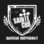 logo brasserie Sainte Cru blanc sur fond noir