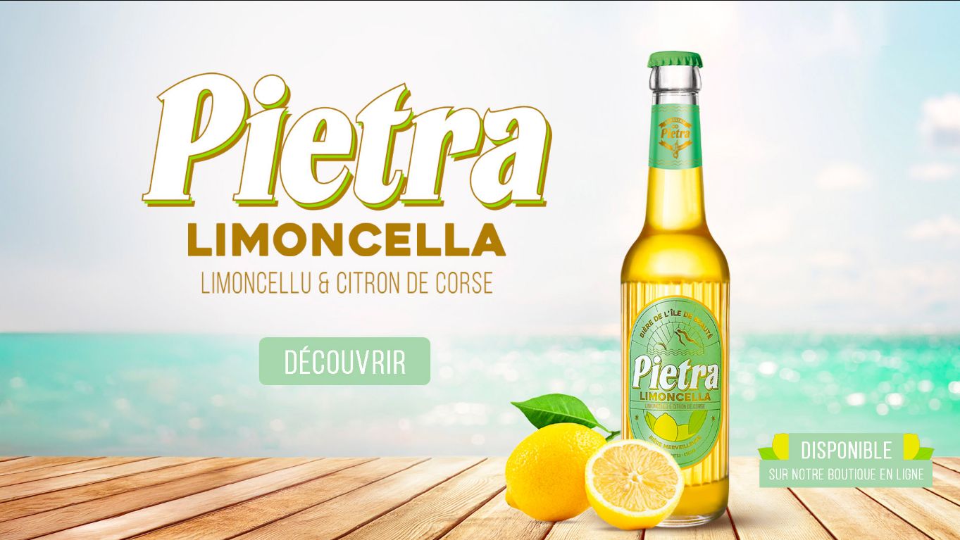 Bière Pietra Limoncella de la Brasserie Pietra en Corse