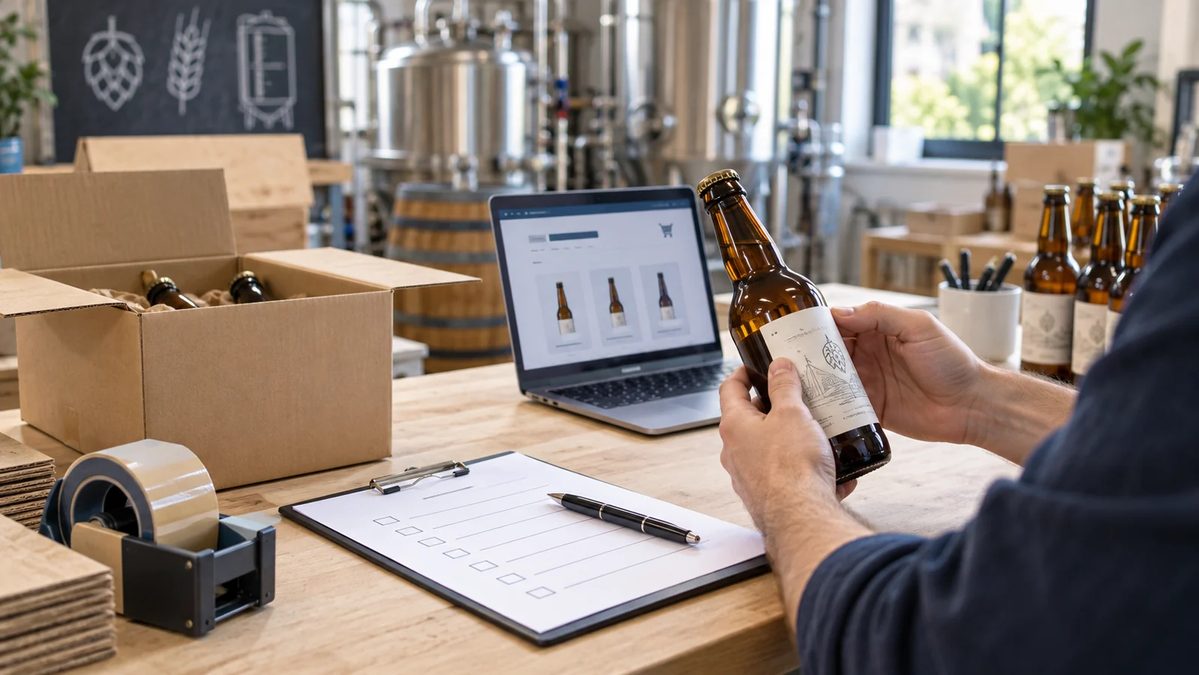 Contrôle de l’étiquetage et préparation d’une commande de bière vendue en ligne