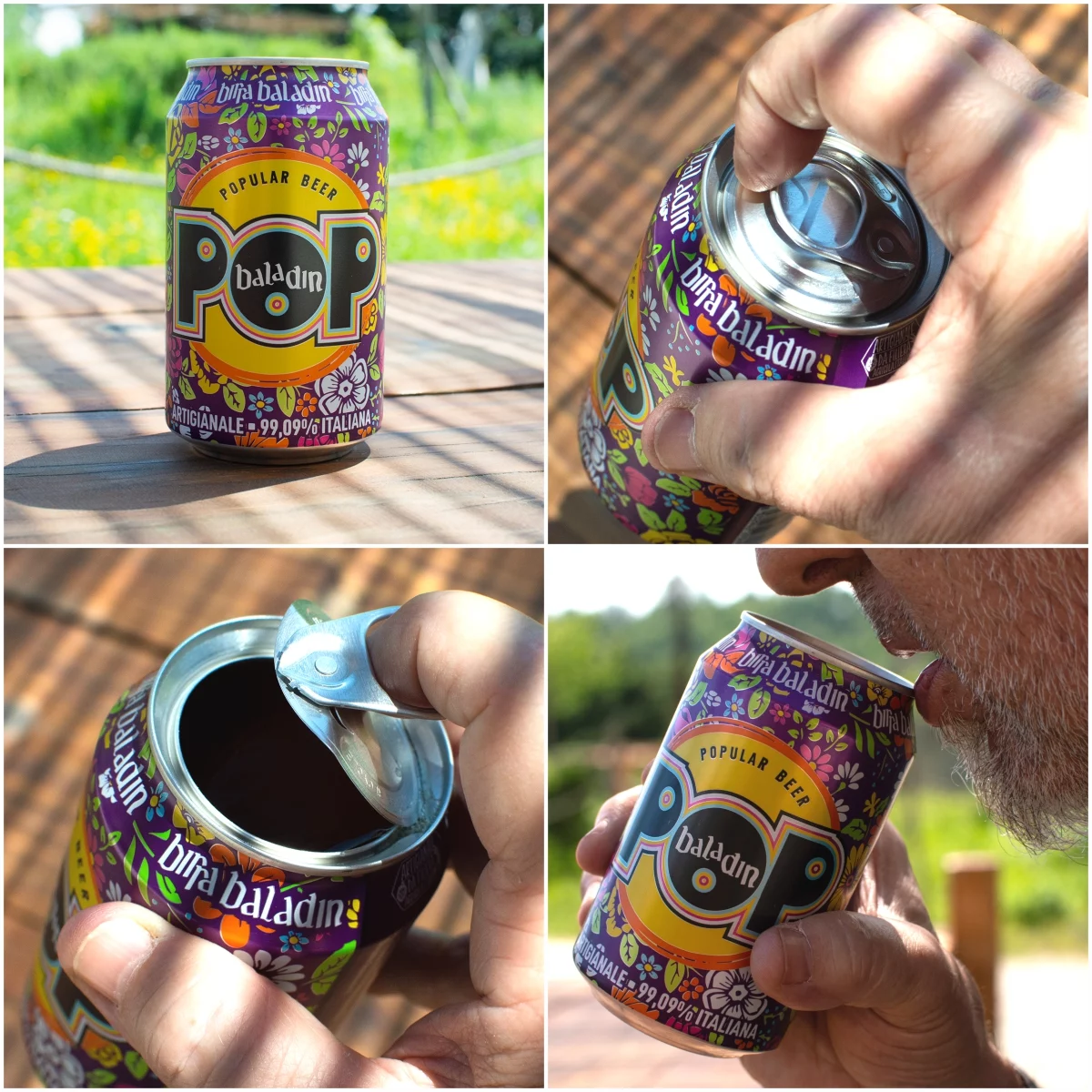 Canette POP de Baladin et verre de bière