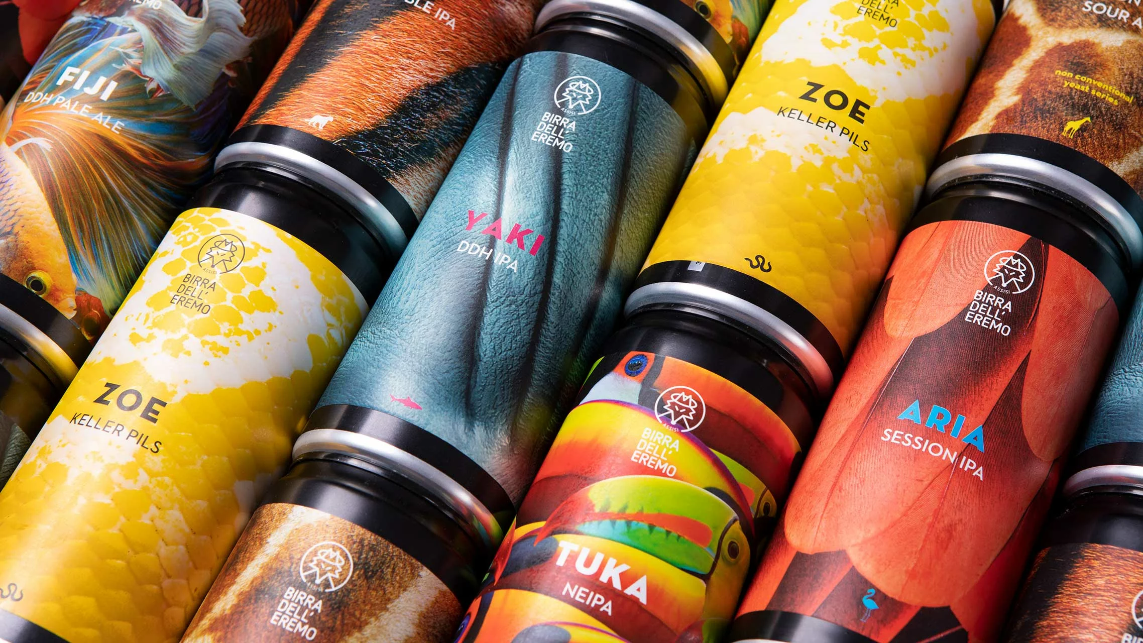 Sélection de bières en canettes de Birra dell’Eremo