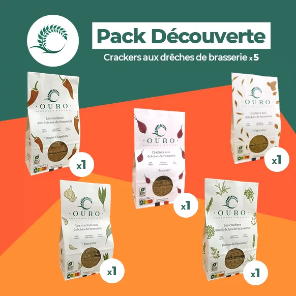 Cinq recettes de crackers aux drêches de brasserie de OURO