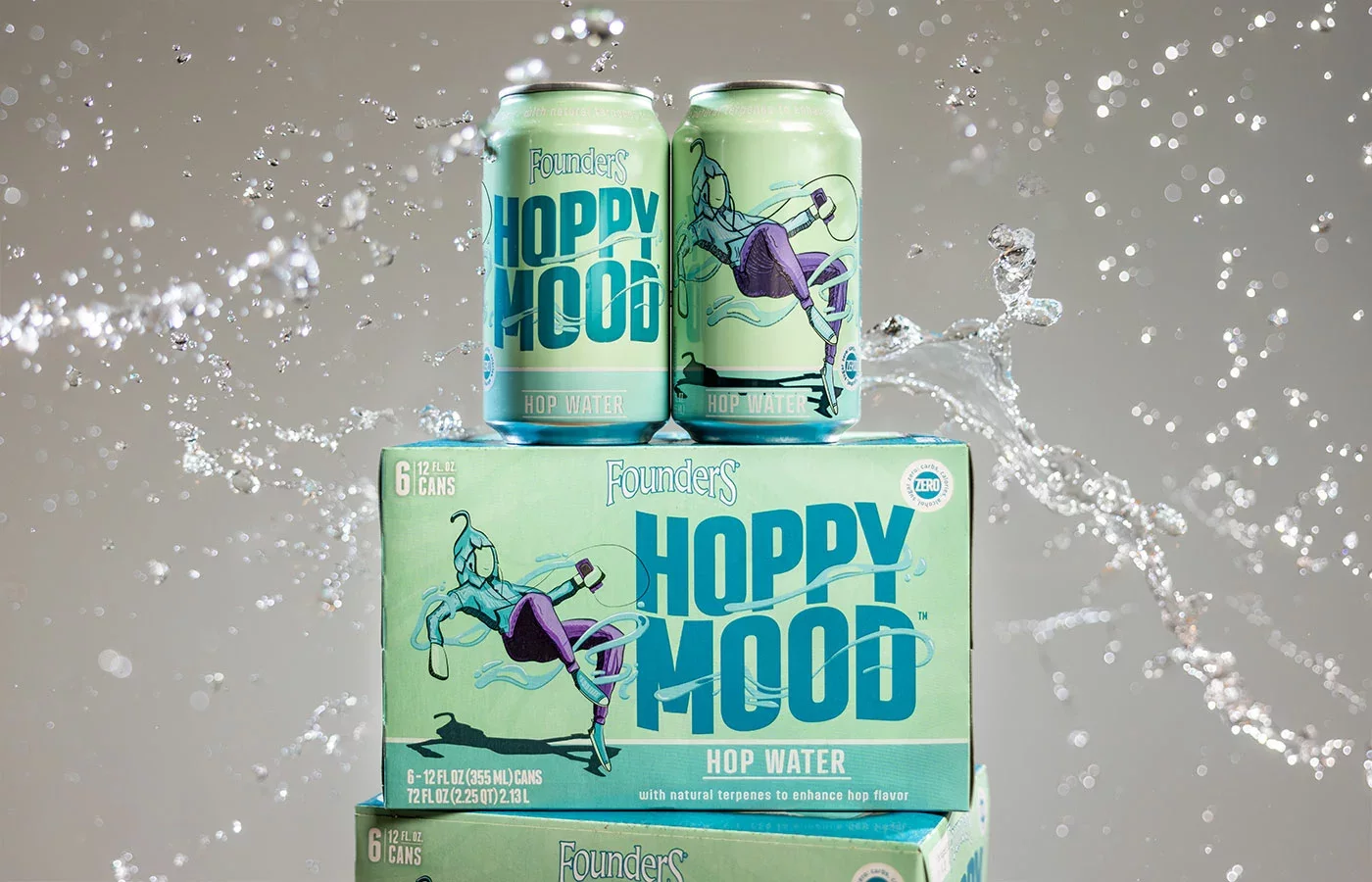 Canettes Hoppy Mood de Founders, or en Hop Water au GABF 2026