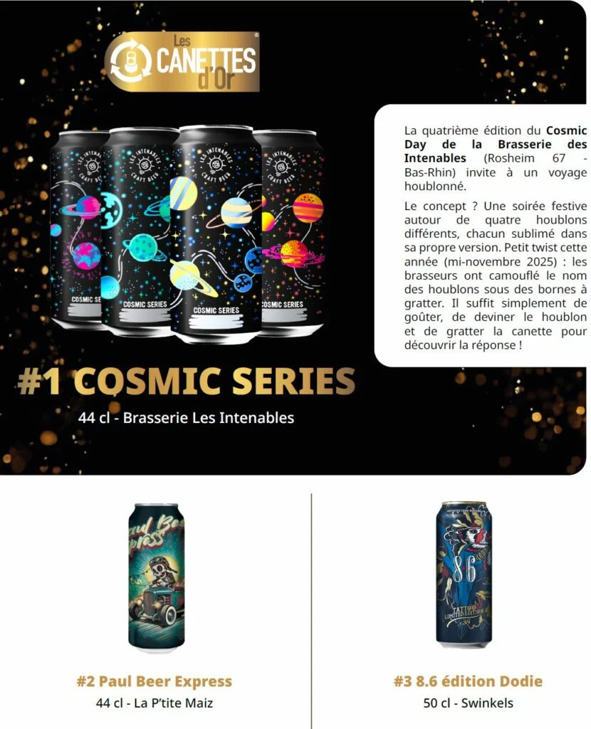 Canettes Cosmic Series des Intenables lauréates du prix événementiel 2025