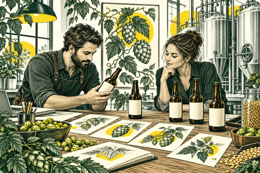Création des étiquettes et supports de communication d’une brasserie