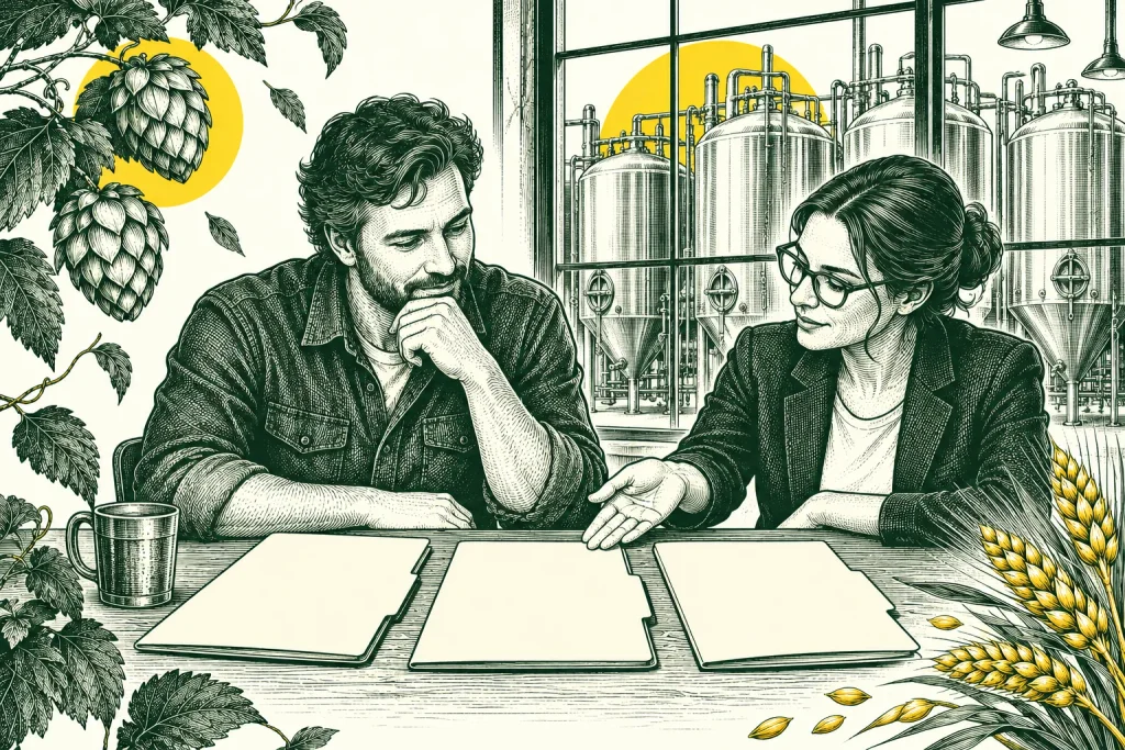 Fondateur et conseillère comparant des dossiers juridiques