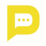 Logo officiel Pinteo, bulle jaune avec un P